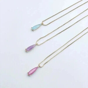 Petit drop stone necklace